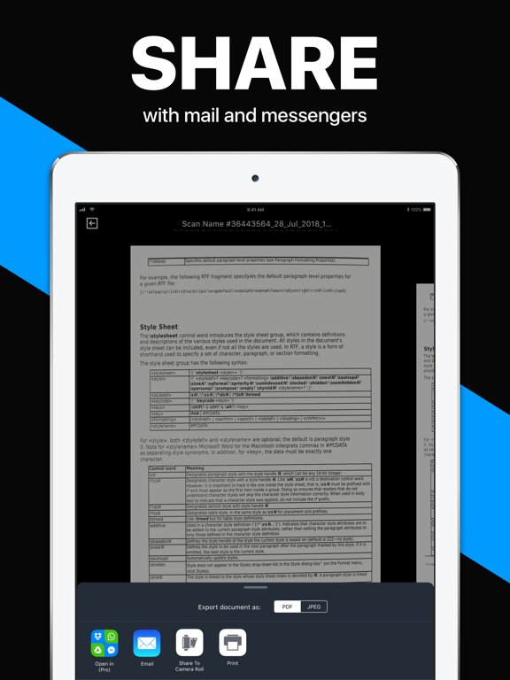 iPad Image of Scanner App: PDF Docs Scan