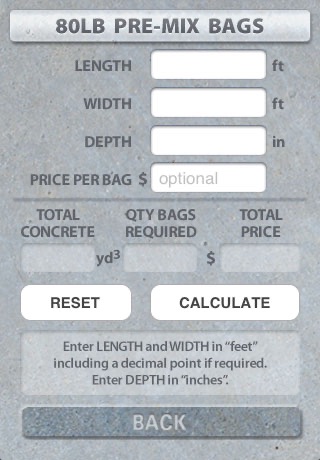 Concrete Imperial Calculator screenshot 3