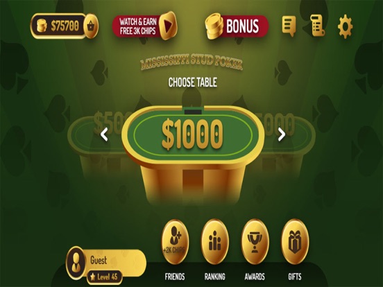 Mississippi Stud Poker Casino screenshot