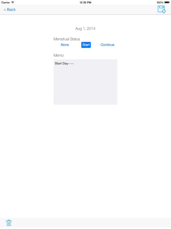 Menstrual Calendar Diary