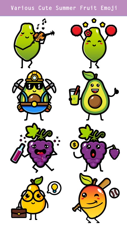 174 Cute Emoji - Summer Fruits screenshot-3