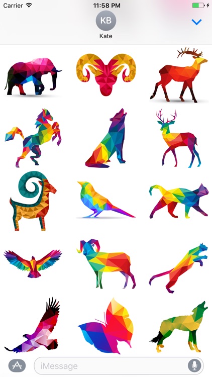 Polygonal Animal Stickers screenshot-3