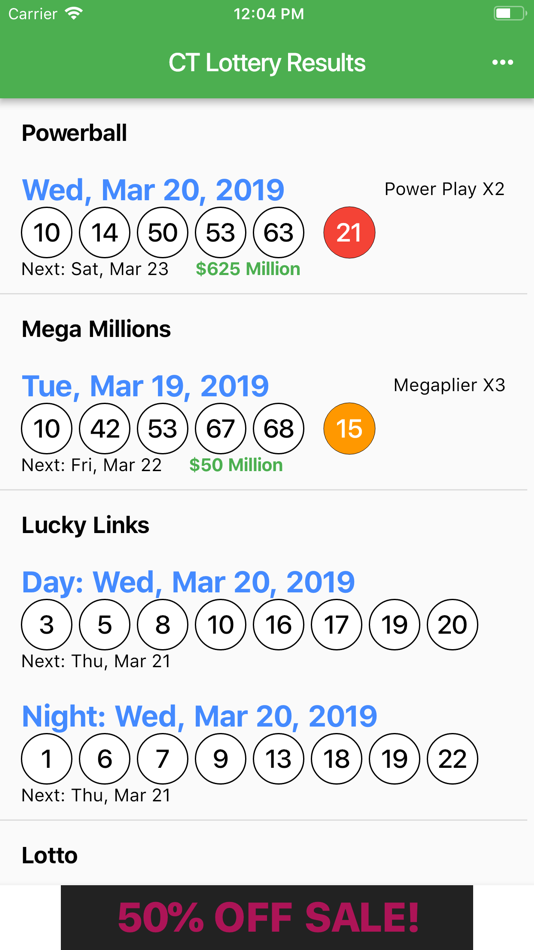 connecticut lottery lotto