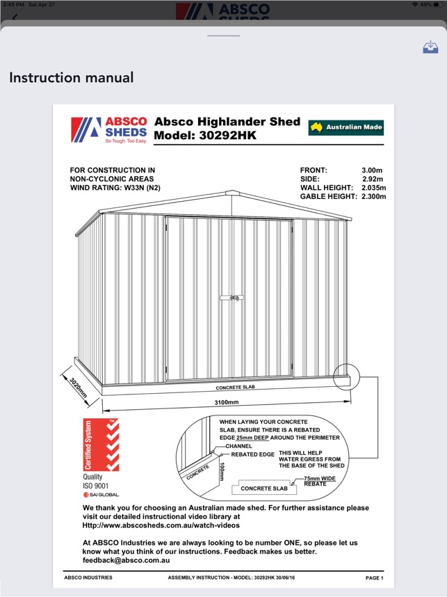 Absco Sheds Assembly App On The App Store