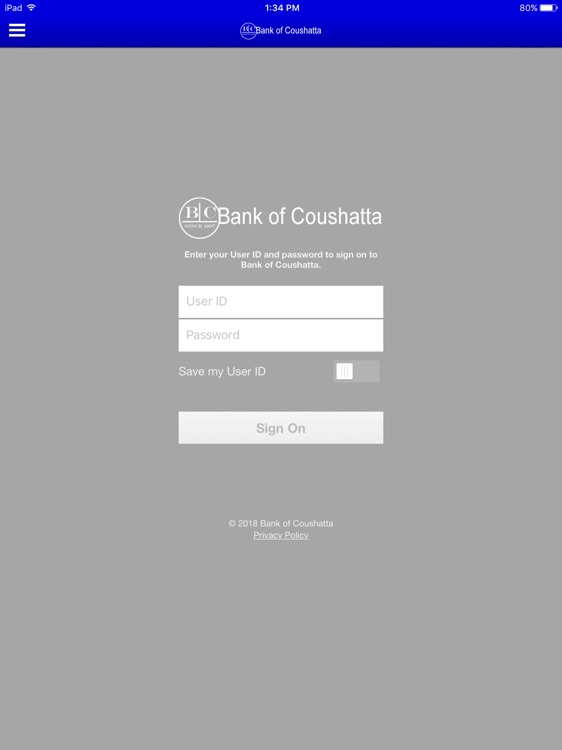 Bank of Coushatta for iPad