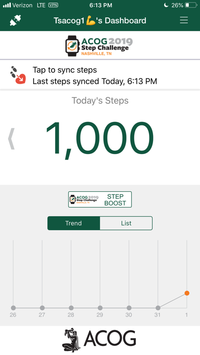ACOG 2019 Step Challenge screenshot 4