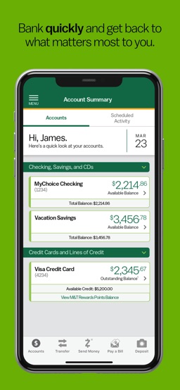 M&T Mobile Banking app screenshot