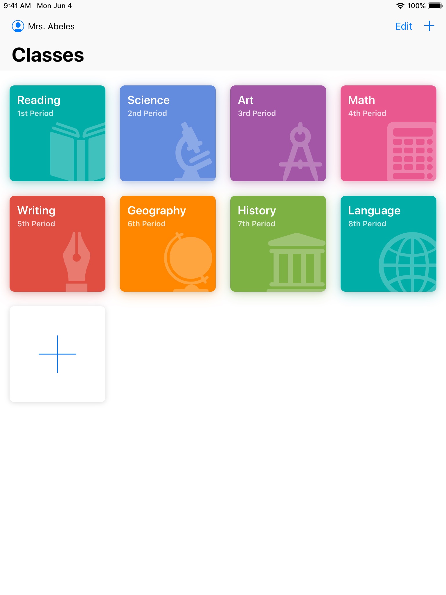Screenshot do app Sala de Aula