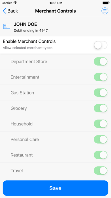 How to cancel & delete CBTC Card Control from iphone & ipad 3