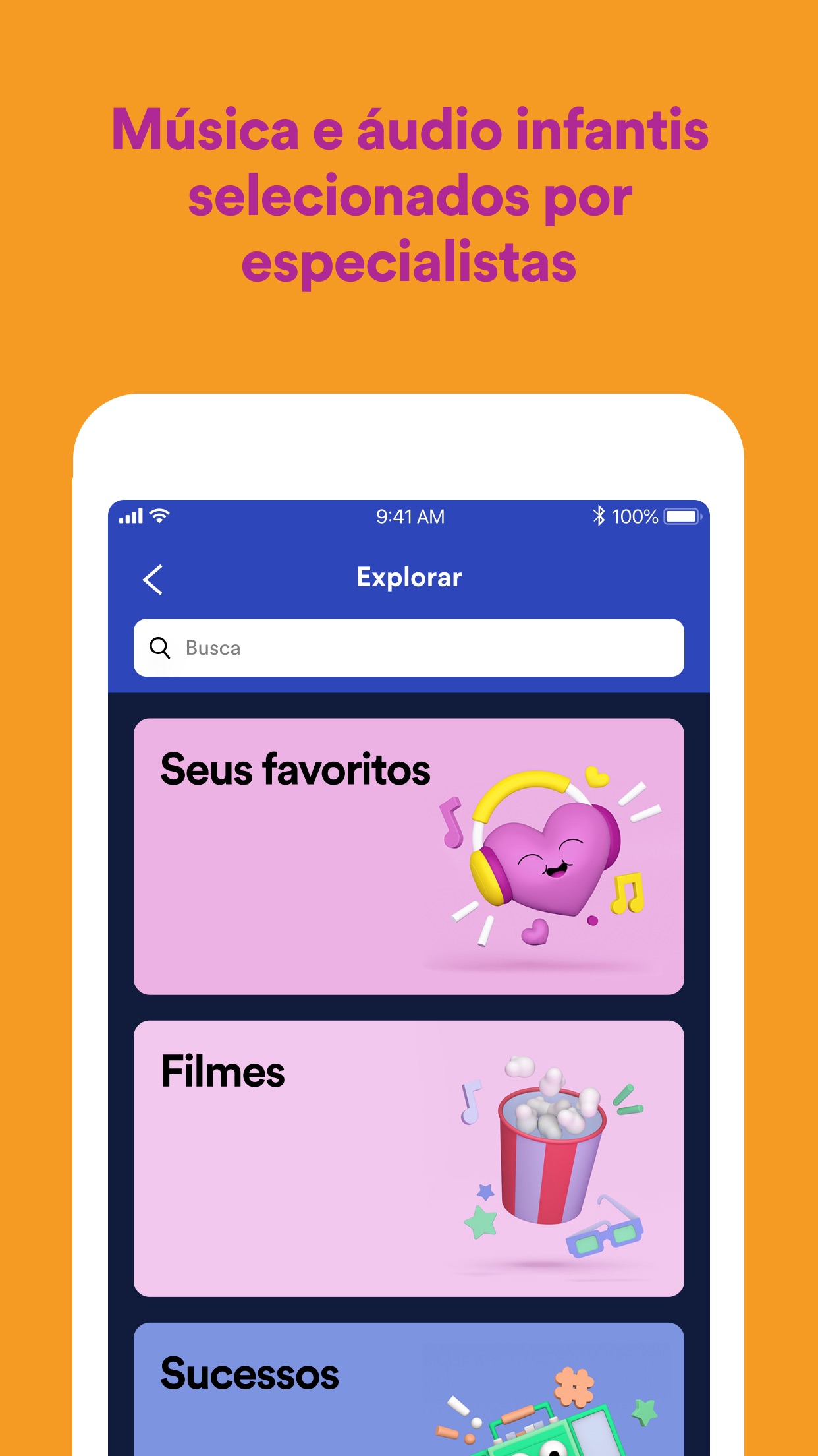 Screenshot do app Spotify Kids