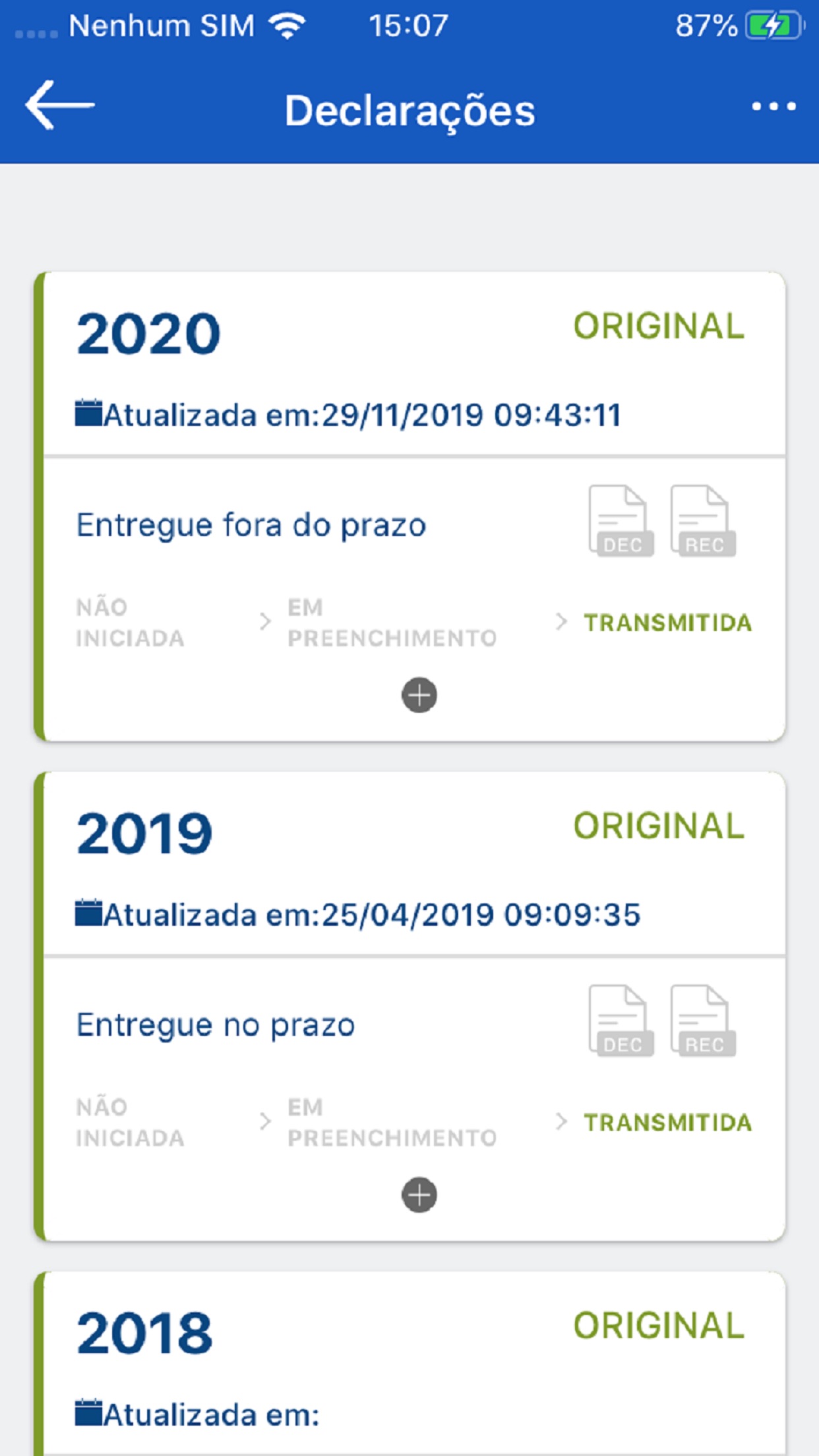 Screenshot do app Meu Imposto de Renda