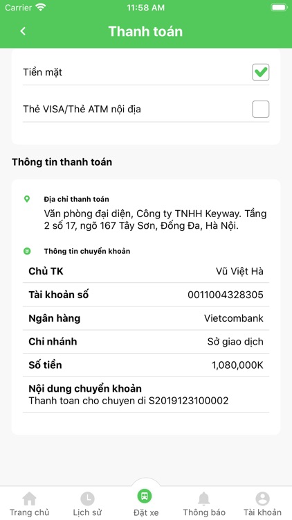 Keyway - Ứng dụng đặt xe screenshot-6