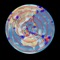 This app displays the most recent earthquakes on a 3D globe (or a 2D map) that can be enlarged