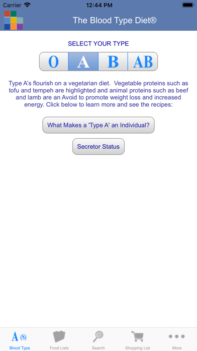 Blood Type Diet® Screenshot
