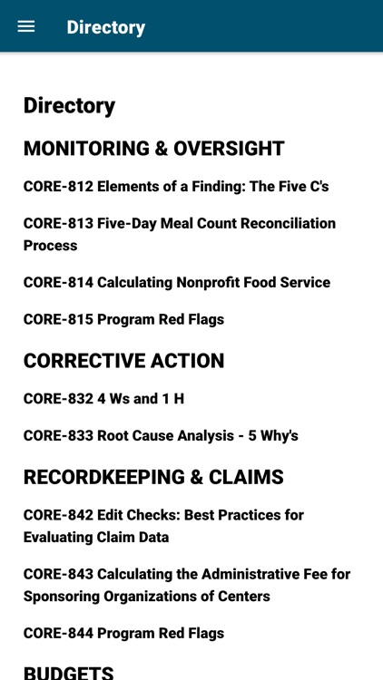 USDA CORE