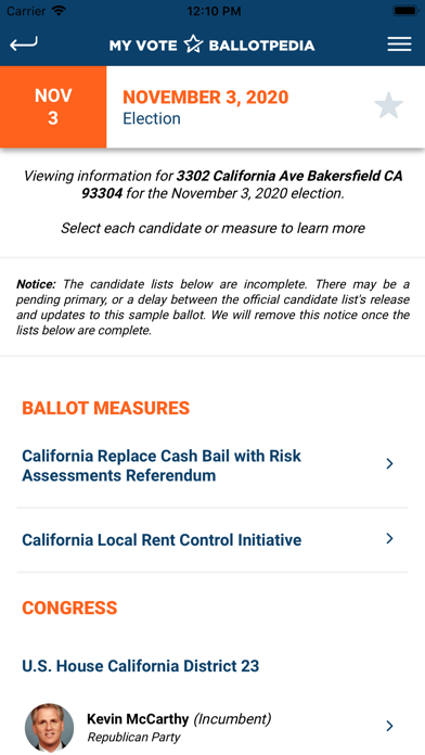 My Vote Ballotpedia screenshot 3