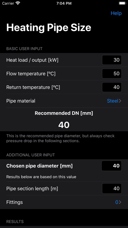 Heating Pipe Size screenshot-4