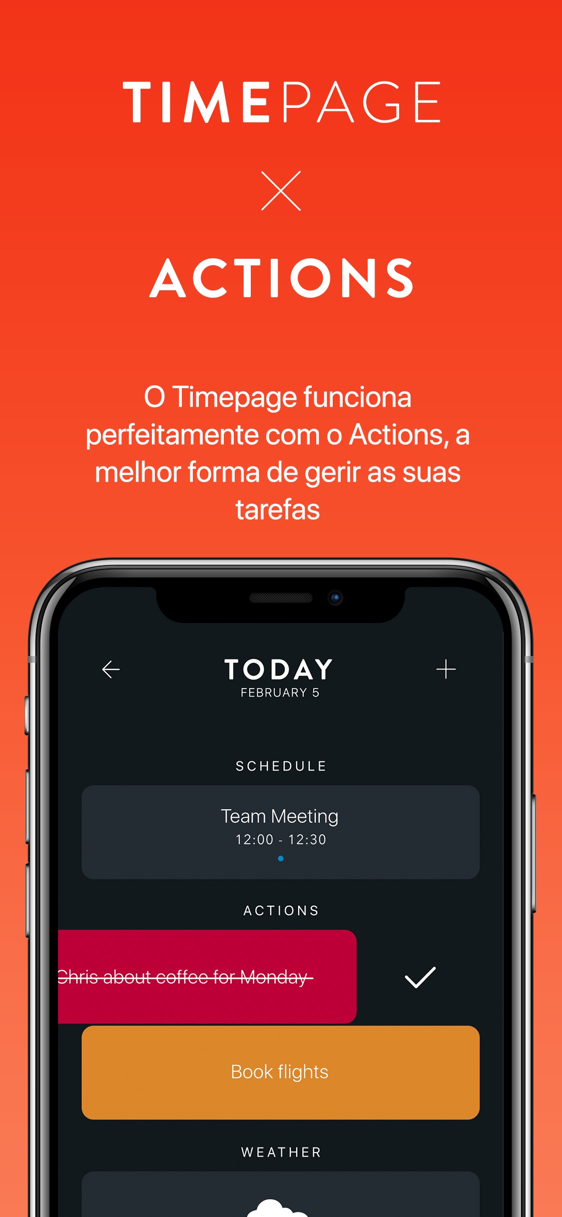 Screenshot do app Timepage