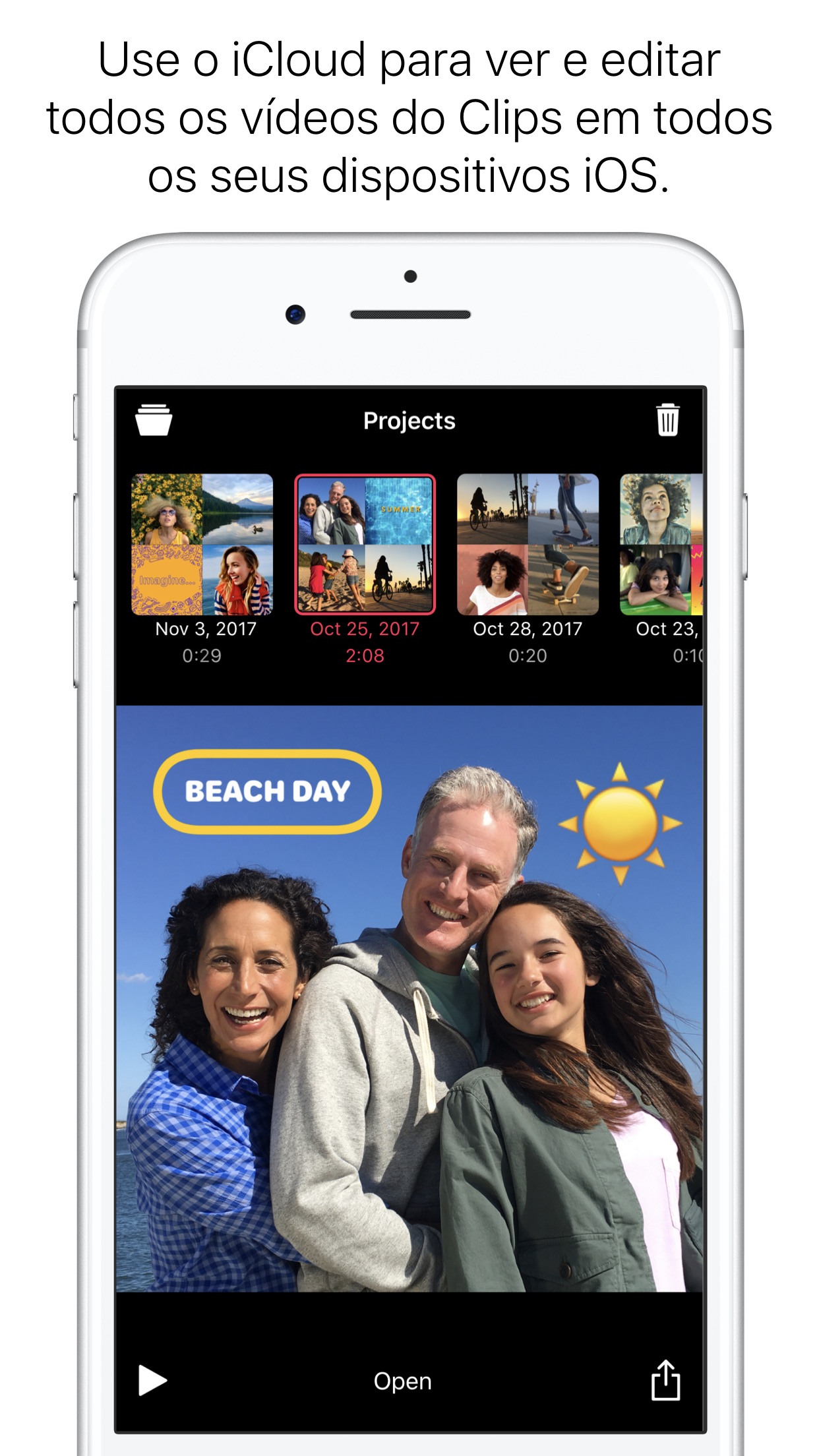 Screenshot do app Clips
