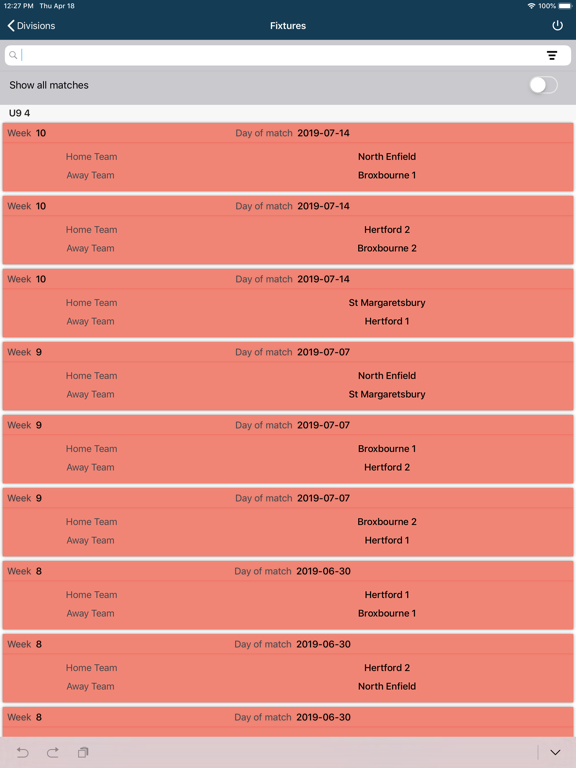Screenshot #5 pour Herts Junior Leagues Results