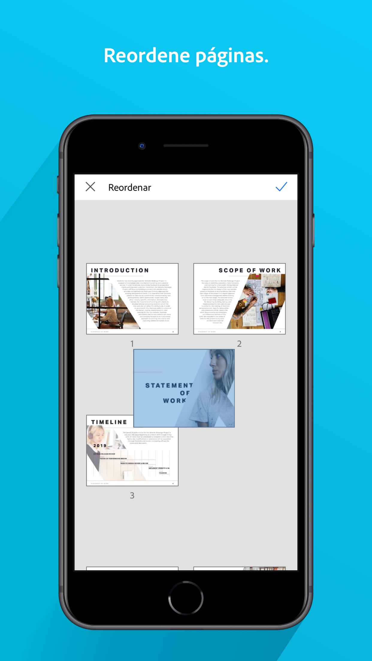 Screenshot do app Adobe Scan: PDF Scanner e OCR