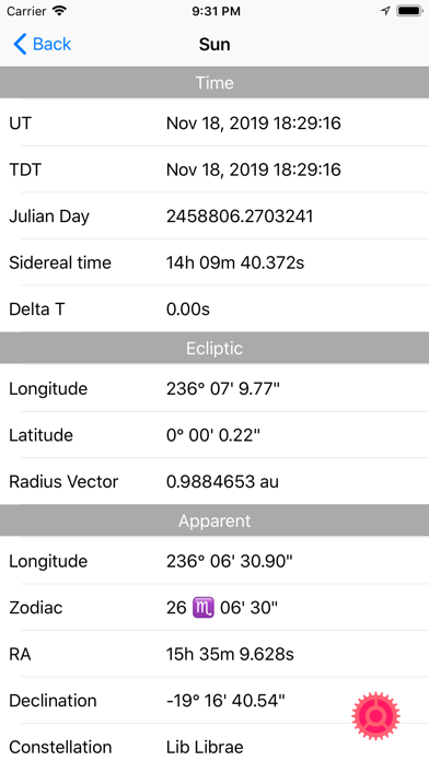 Astronomical Almanac screenshot 4