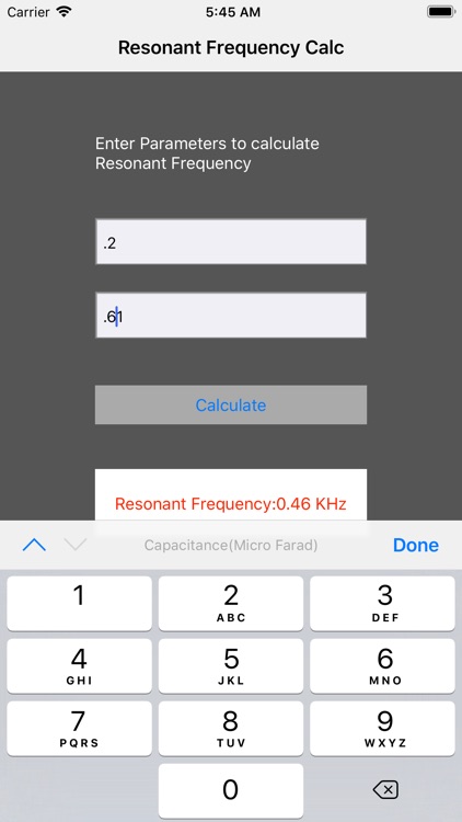 Resonant Frequency Calc screenshot-5