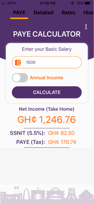 Ghana PAYE / SSNIT Calculator