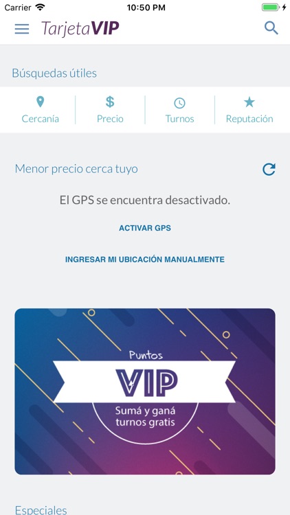 Tarjeta Vip