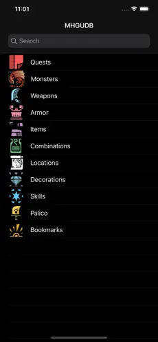 Captura 2 MHGU Database iphone