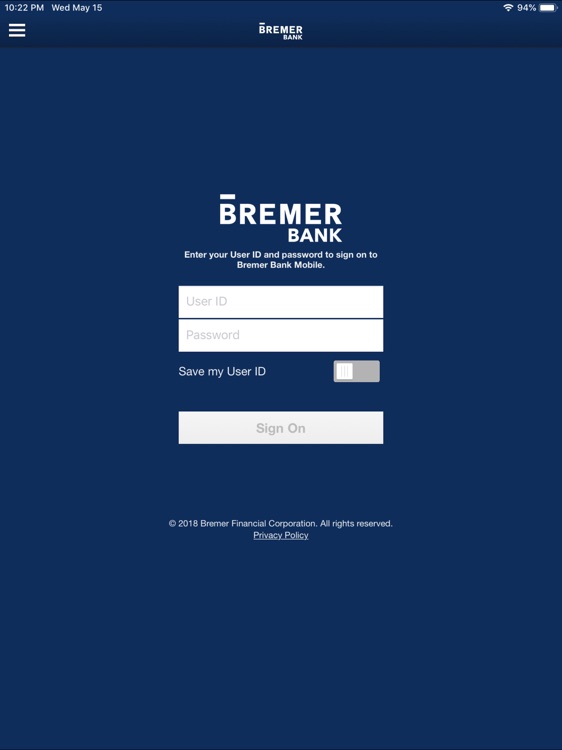 Bremer Bank Mobile for iPad