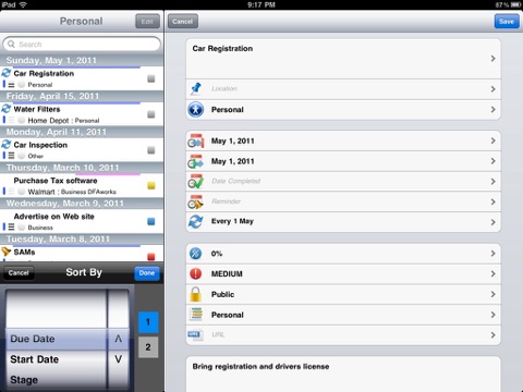 eTask for iPad screenshot 3