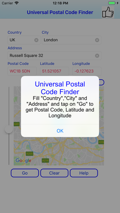 Universal Postal Code Finder screenshot 3