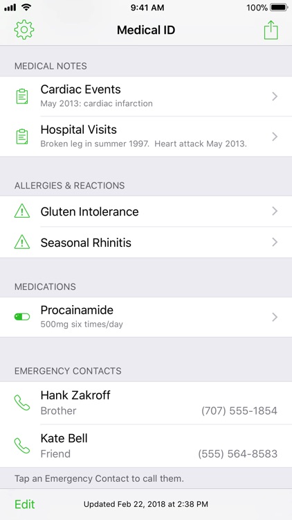 Medical ID Record