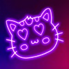 Neon Kitty Glowing Stickers