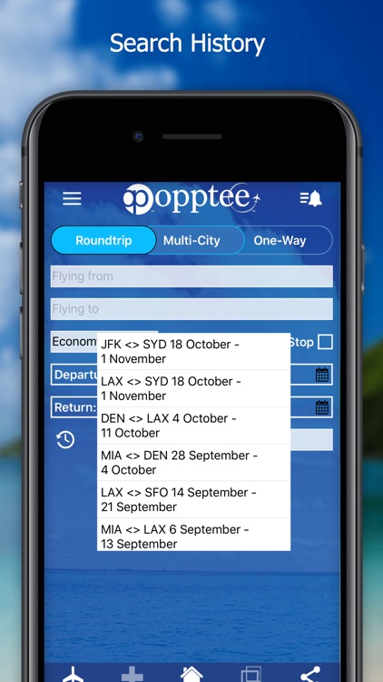 Opptee Travel Search