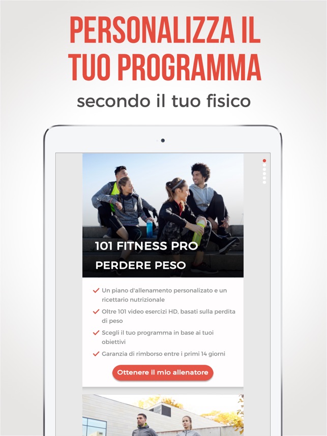 piano di allenamento per perdere peso e definire