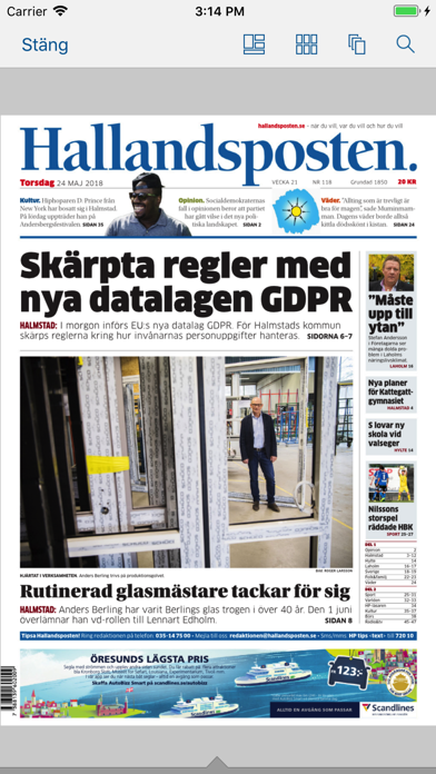 Hallandsposten E-tidning screenshot 2