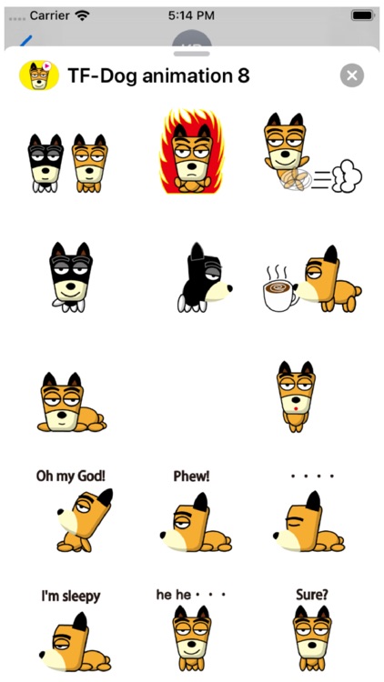 TF-Dog Animation 8 Stickers