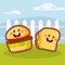 Quickly swipe the foods (HAMBURGER or SANDWICH) to the correct side