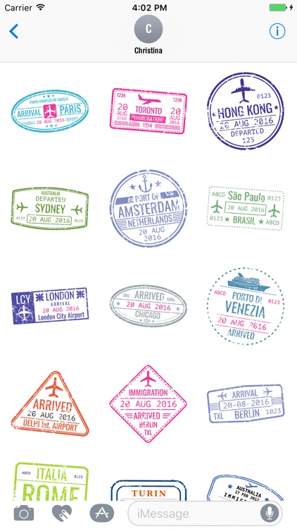 Passport Stamps World Sticker