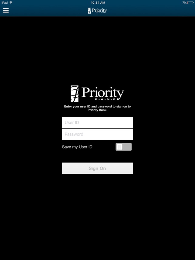 Priority Bank for Tablet