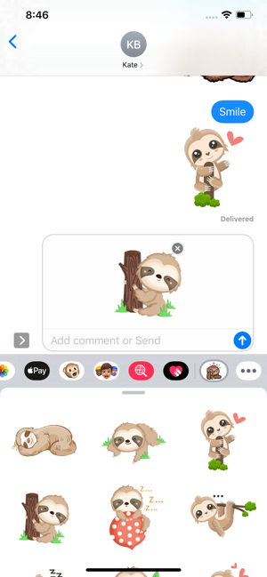 Sloth Emoticon Stickers(圖2)-速報App