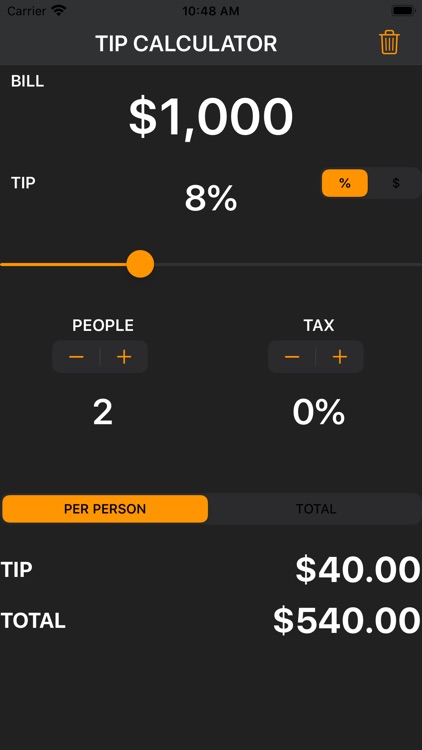 Tip Share % -Simple Calculator screenshot-4