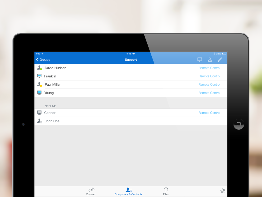 Client ios. TEAMVIEWER IPAD.