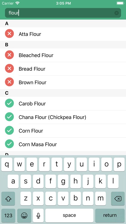 GFree Ingredients