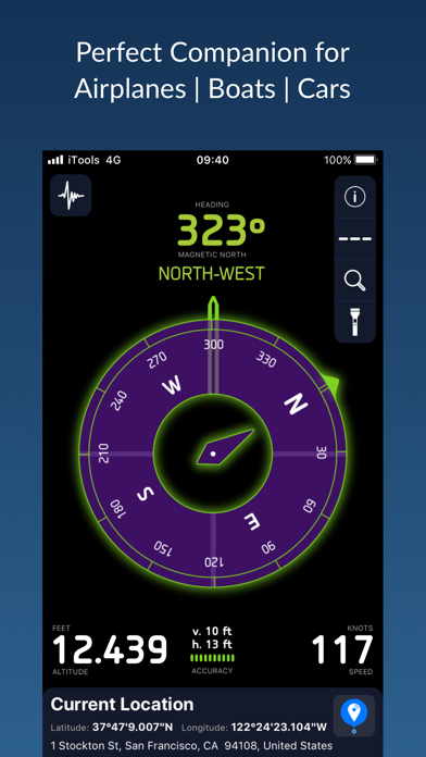 iTools - Flashlight with Seismometer, PowerCut Notifier, Emergency Sounds, Location Sharing Screenshot 3