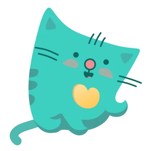 Cyan Kitty Sticker Pack