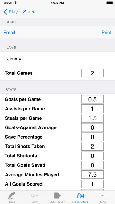 Soccer Player Tracker, Stats Logbook & Game Notes Screenshot 3