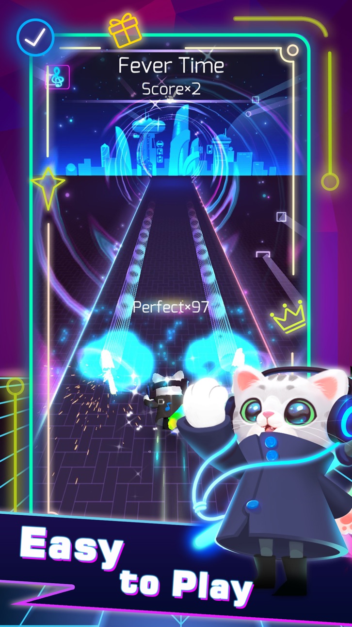 Sonic Cat-Slash the Beats Hack screenshot 1 - iOS game interface